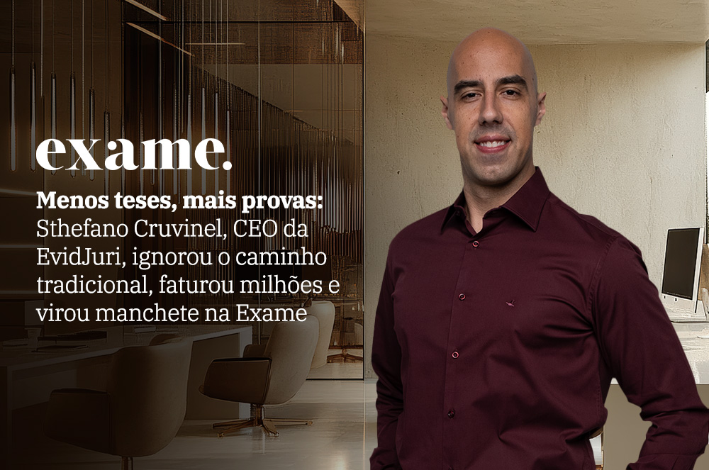 Sthefano Cruvinel, CEO da EvidJuri, ficou milionário com provas, não com retórica — e a Exame revelou como ele está mudando o Judiciário brasileiro