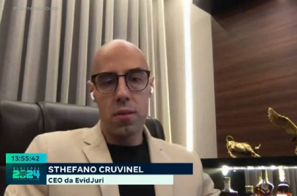 Sthefano Cruvinel, CEO da EvidJuri, discute o uso da Inteligência artificial no processo eleitoral em entrevista para a TV Correio